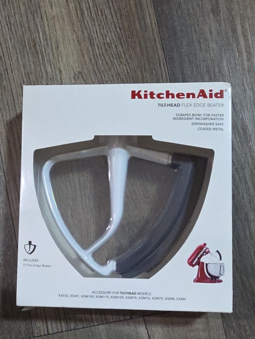 KitchenAid White and Gray Flex Edge Beater for Tilt-Head Mixers